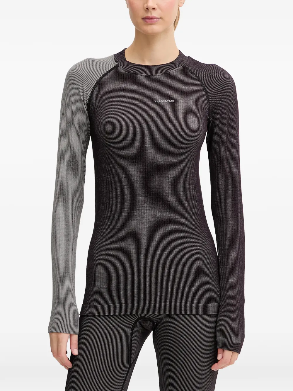 Viking Mounti ribbed-knit raglan-sleeve base layers - Schwarz
