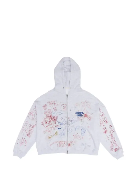 Paly Joshua Tree scribble-print zip-up hoodie