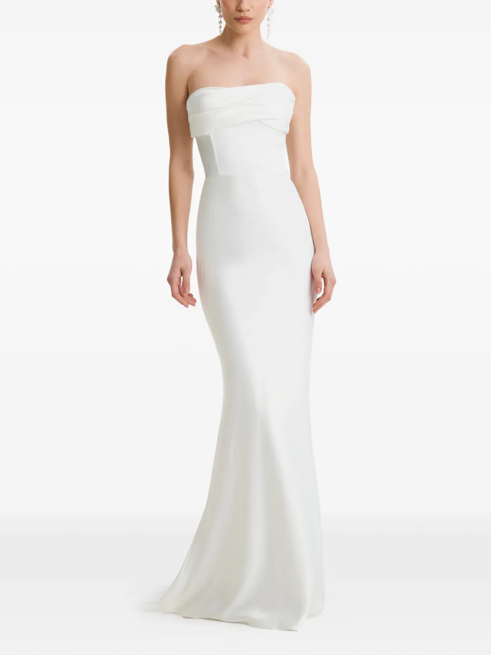 FRAMBOISE Lyris strapless draped-detail maxi dress