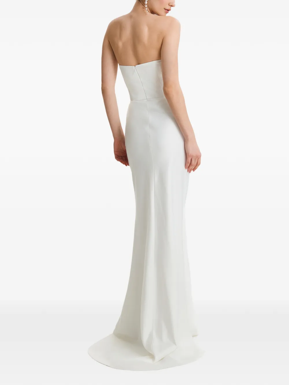 FRAMBOISE Lyris strapless maxi-dress met gedrapeerd detail Wit