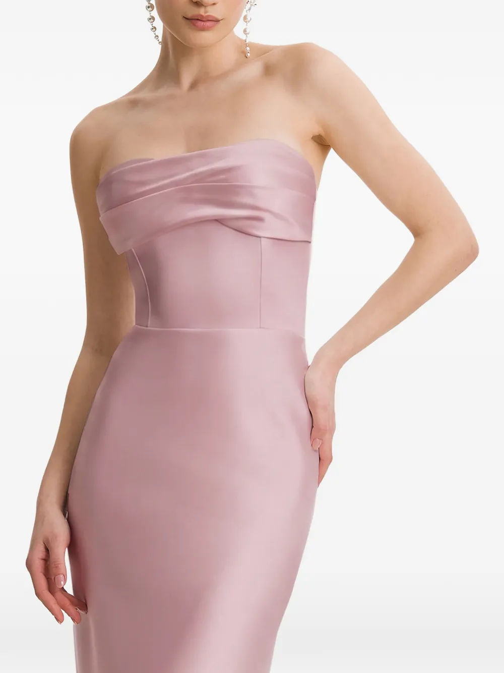 FRAMBOISE Lyris strapless maxi-dress Roze