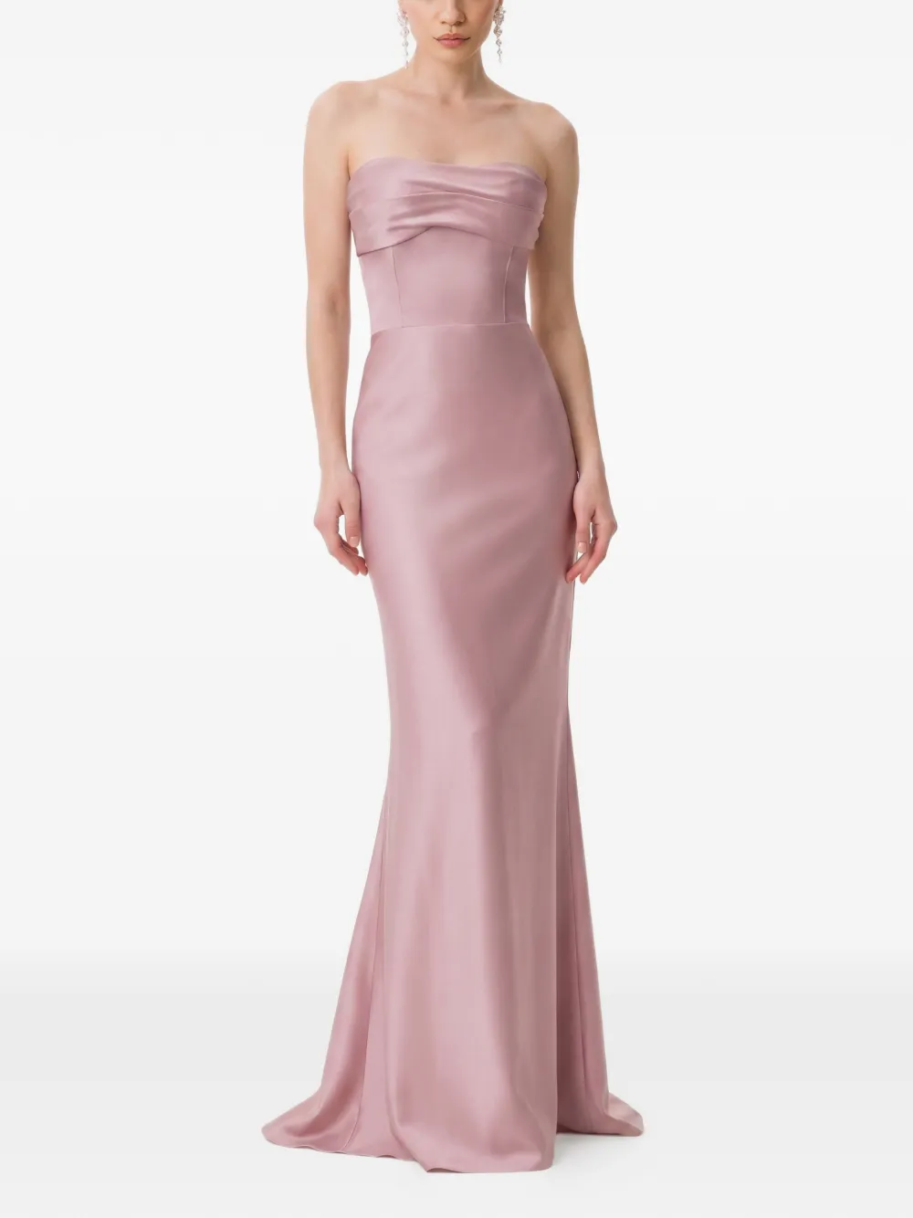 FRAMBOISE Lyris strapless maxi-dress Roze