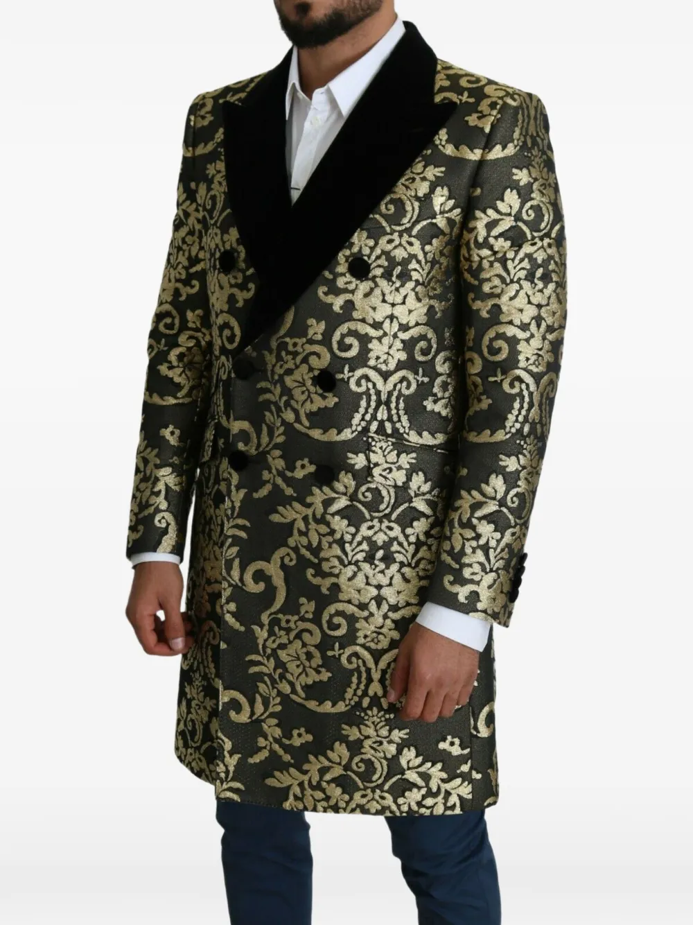 Dolce & Gabbana Sicilia jas met barok patroon en brokaat Zwart