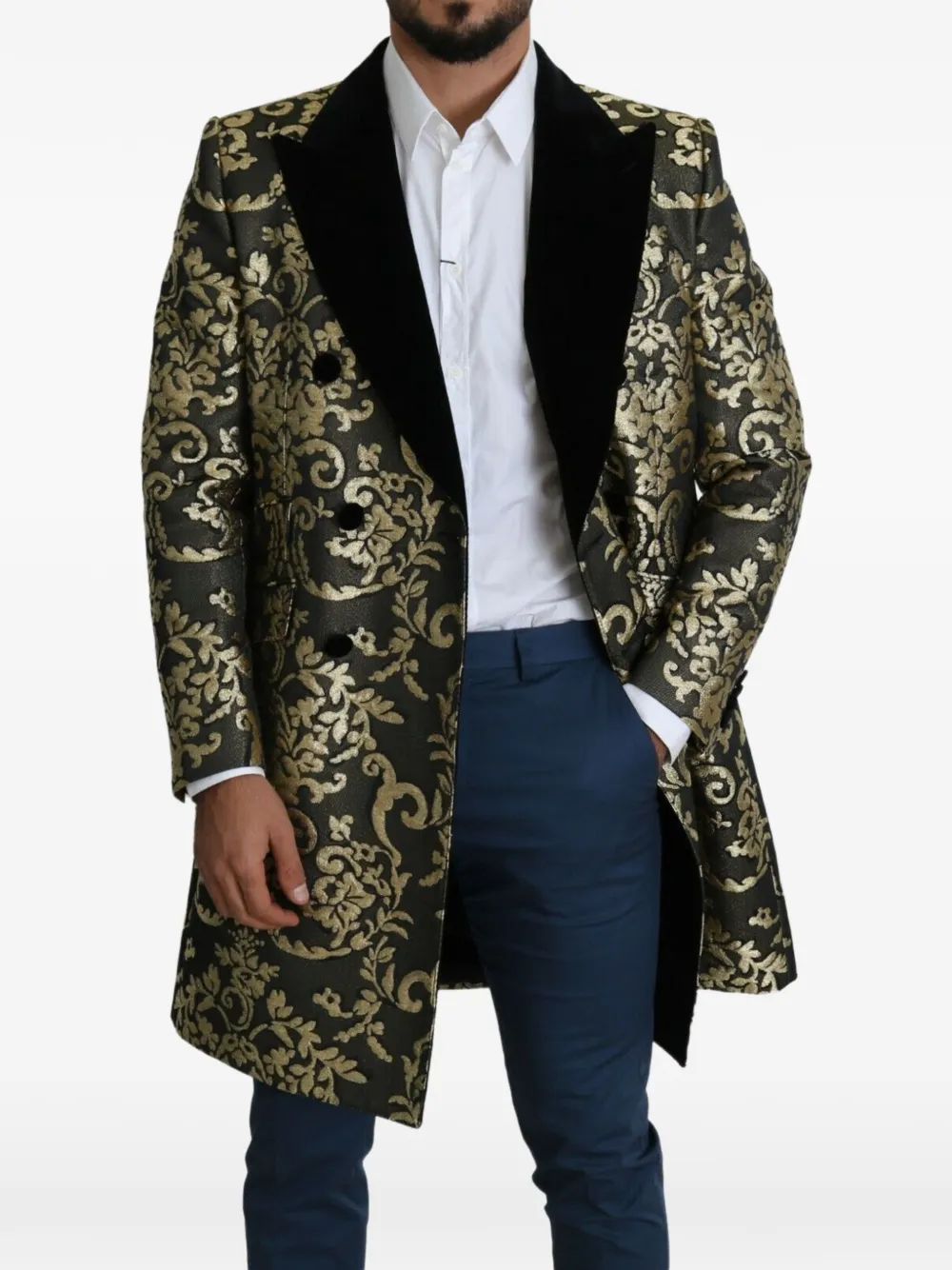Dolce & Gabbana Sicilia jas met barok patroon en brokaat Zwart