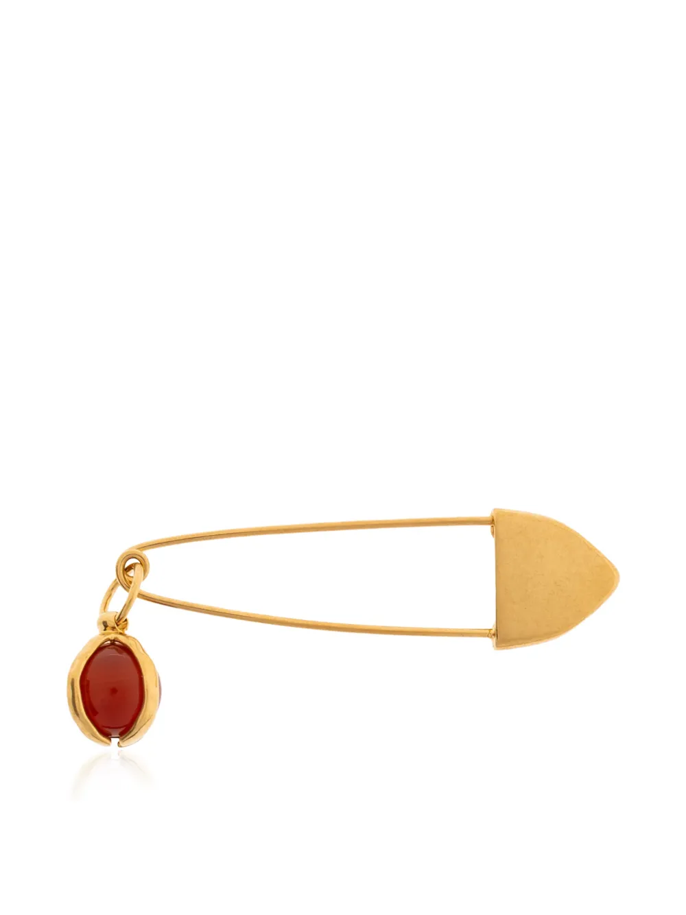 Jil Sander stone-pendant safety-pin brooch - Gold