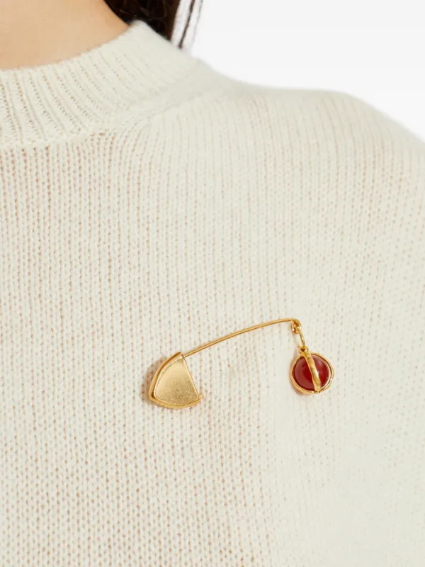 Jil Sander ストーンペンダント ブローチ | ゴールドトーン | FARFETCH JP