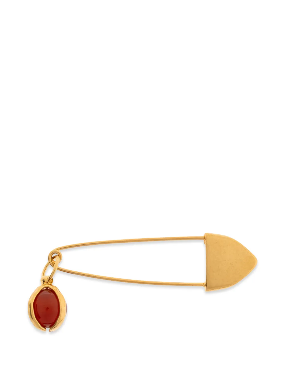 Jil Sander stone-pendant safety-pin brooch - Oro