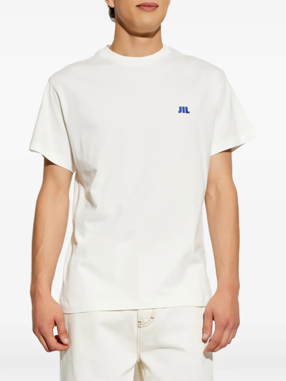 Jil Sander Katoenen T-shirt met ronde hals Wit