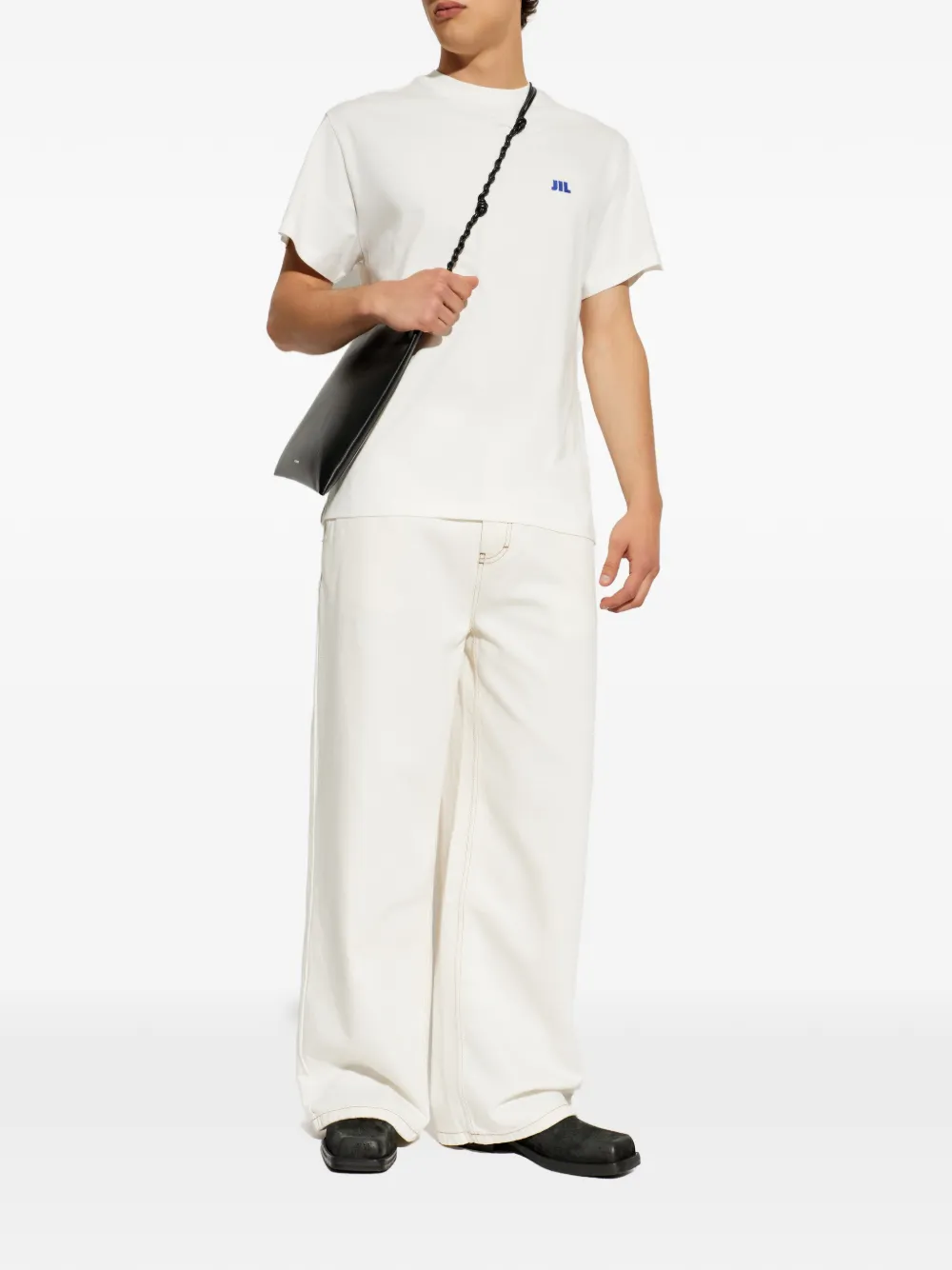 Jil Sander Katoenen T-shirt met ronde hals Wit