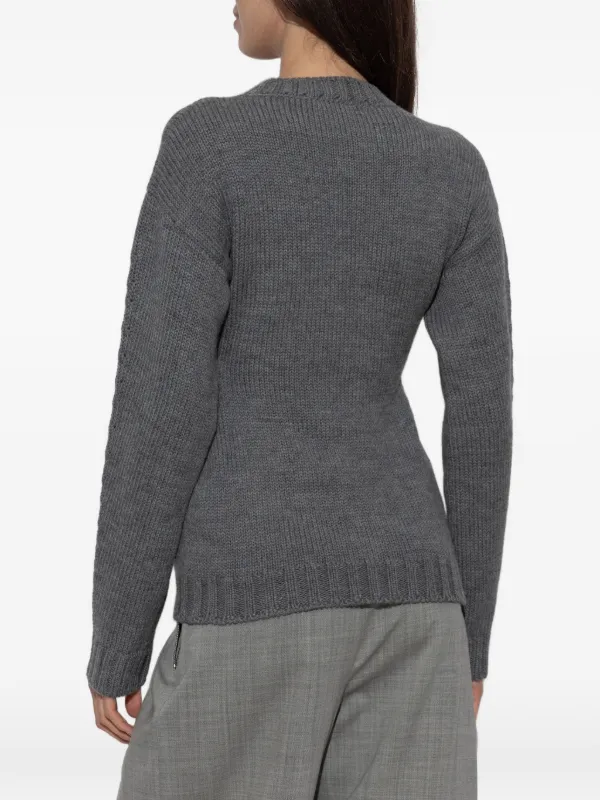 Jil Sander リブニット Vネックセーター | グレー | FARFETCH JP