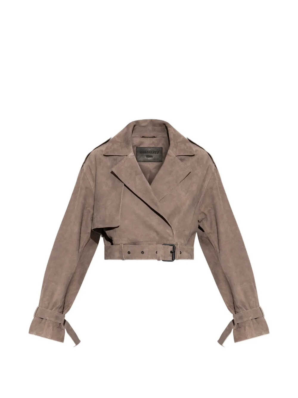 AllSaints Ophelia Cropped-Jacke mit Gürtel - Braun