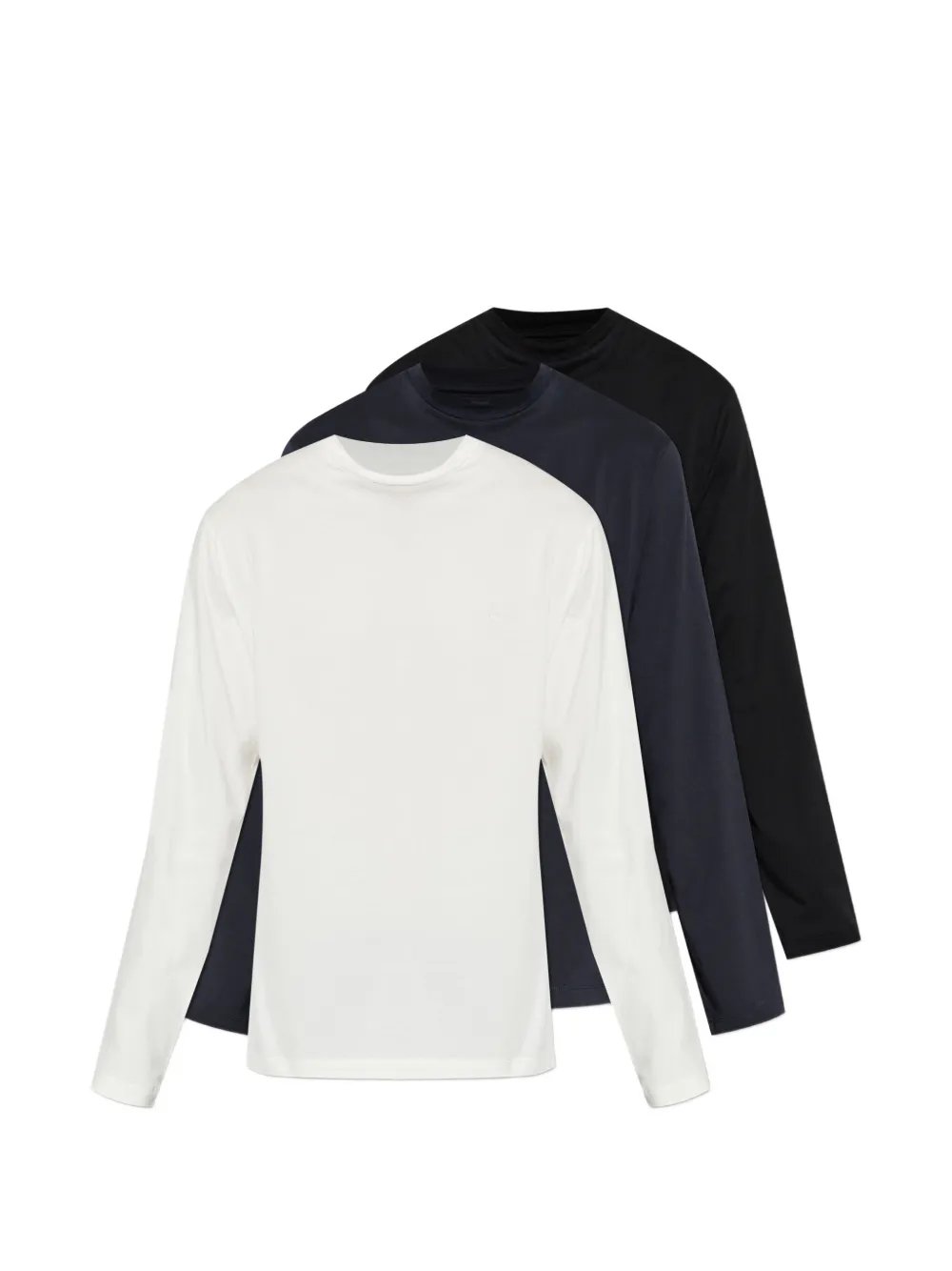 Jil Sander logo-embroidered long-sleeve T-shirt - Bianco