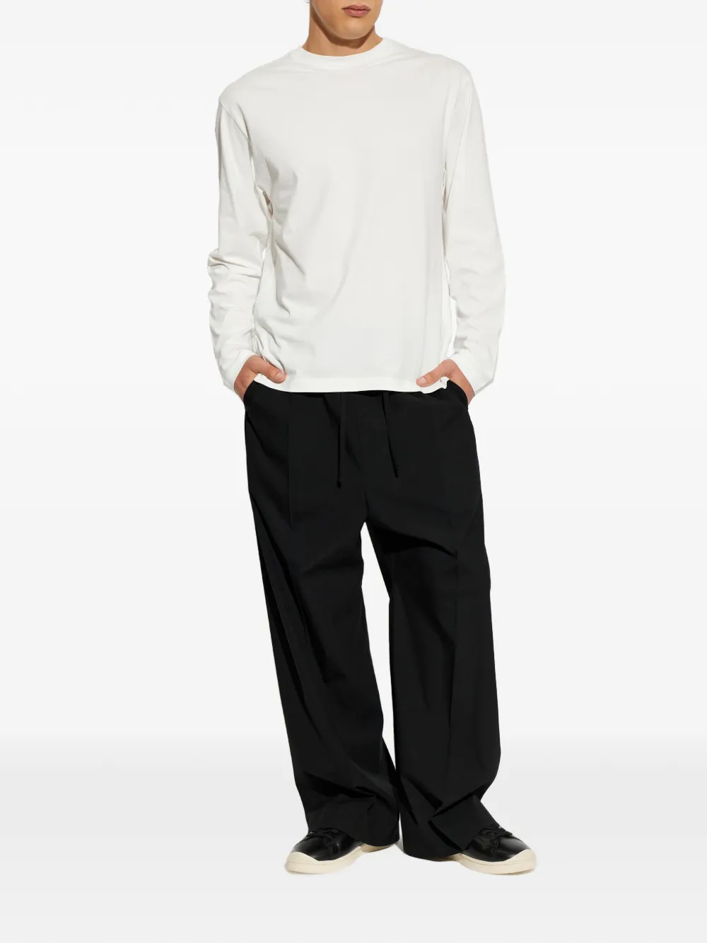 Jil Sander T-shirt met geborduurd logo Wit