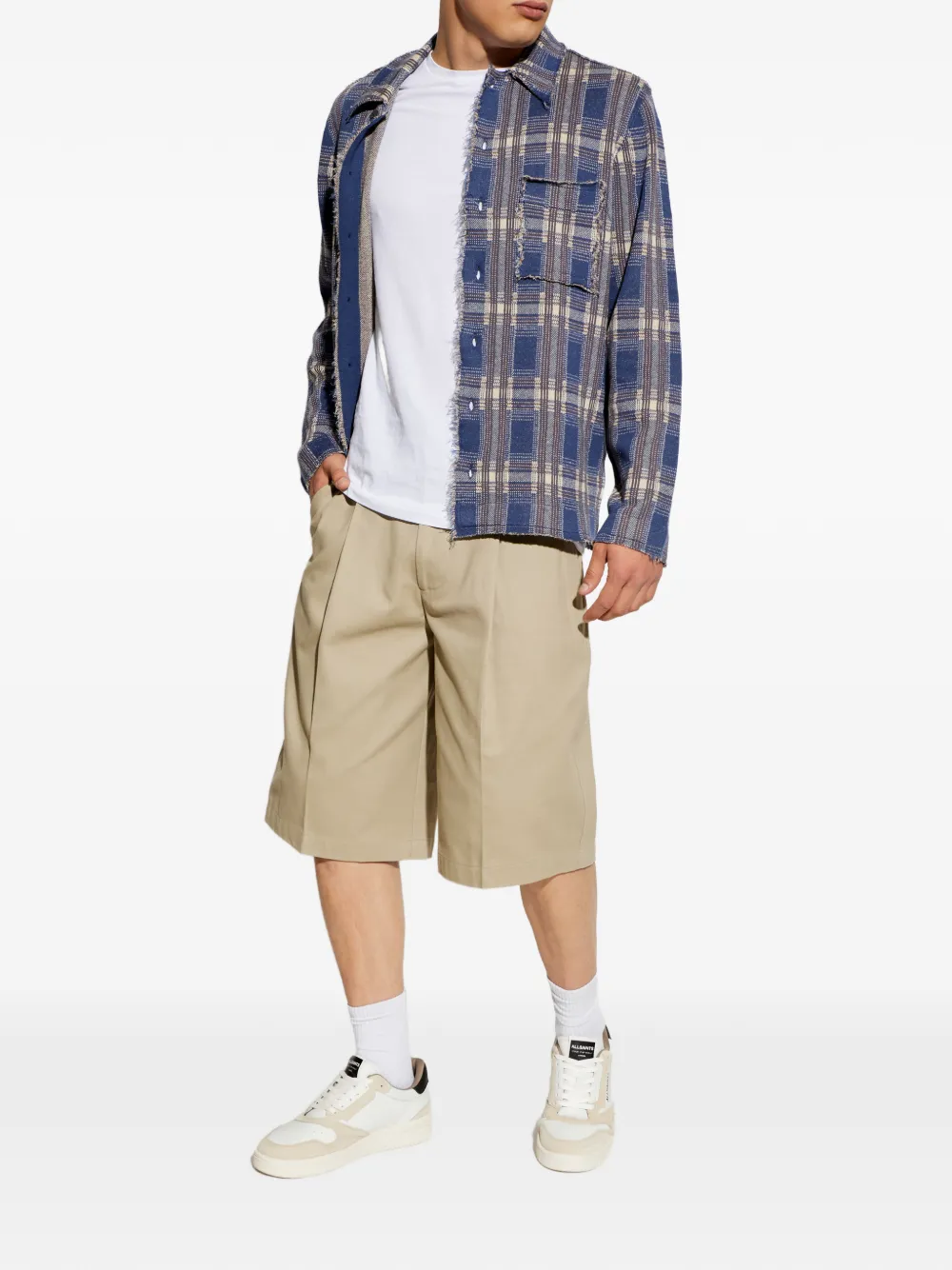 AllSaints Castro shorts met plooien Beige