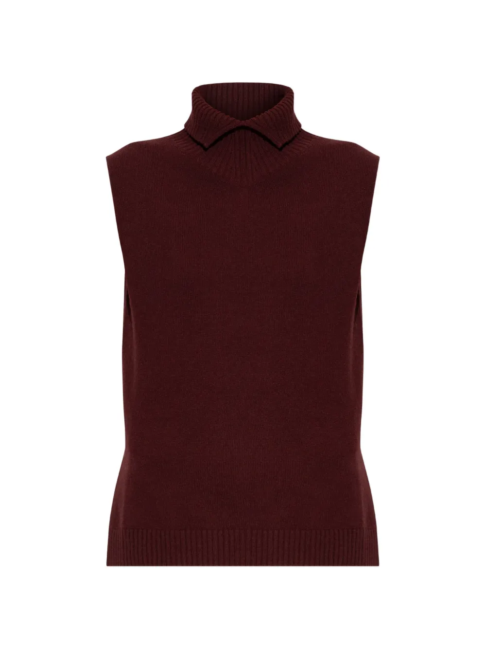 Jil Sander ribbed-knit collared sleeveless vest - Rosso