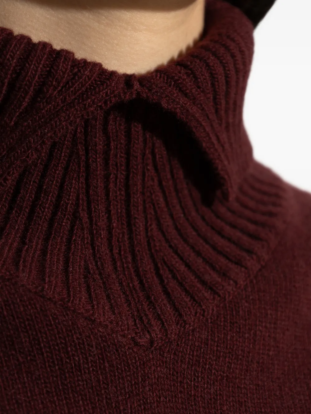 Jil Sander Ribgebreide mouwloze top met kraag Rood