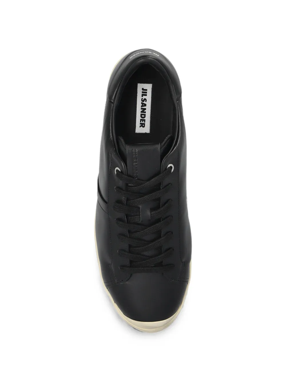Jil Sander leather sneakers Zwart