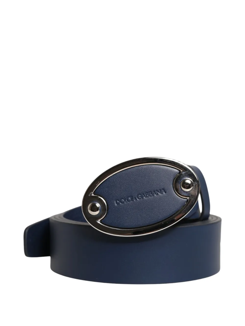 Dolce & Gabbana logo-buckle leather belt - Blu