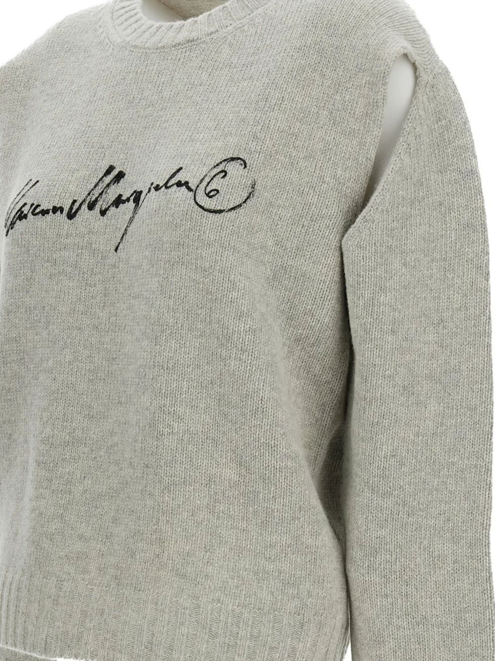 MM6 Maison Margiela Trui met uitgesneden details en logoprint Grijs