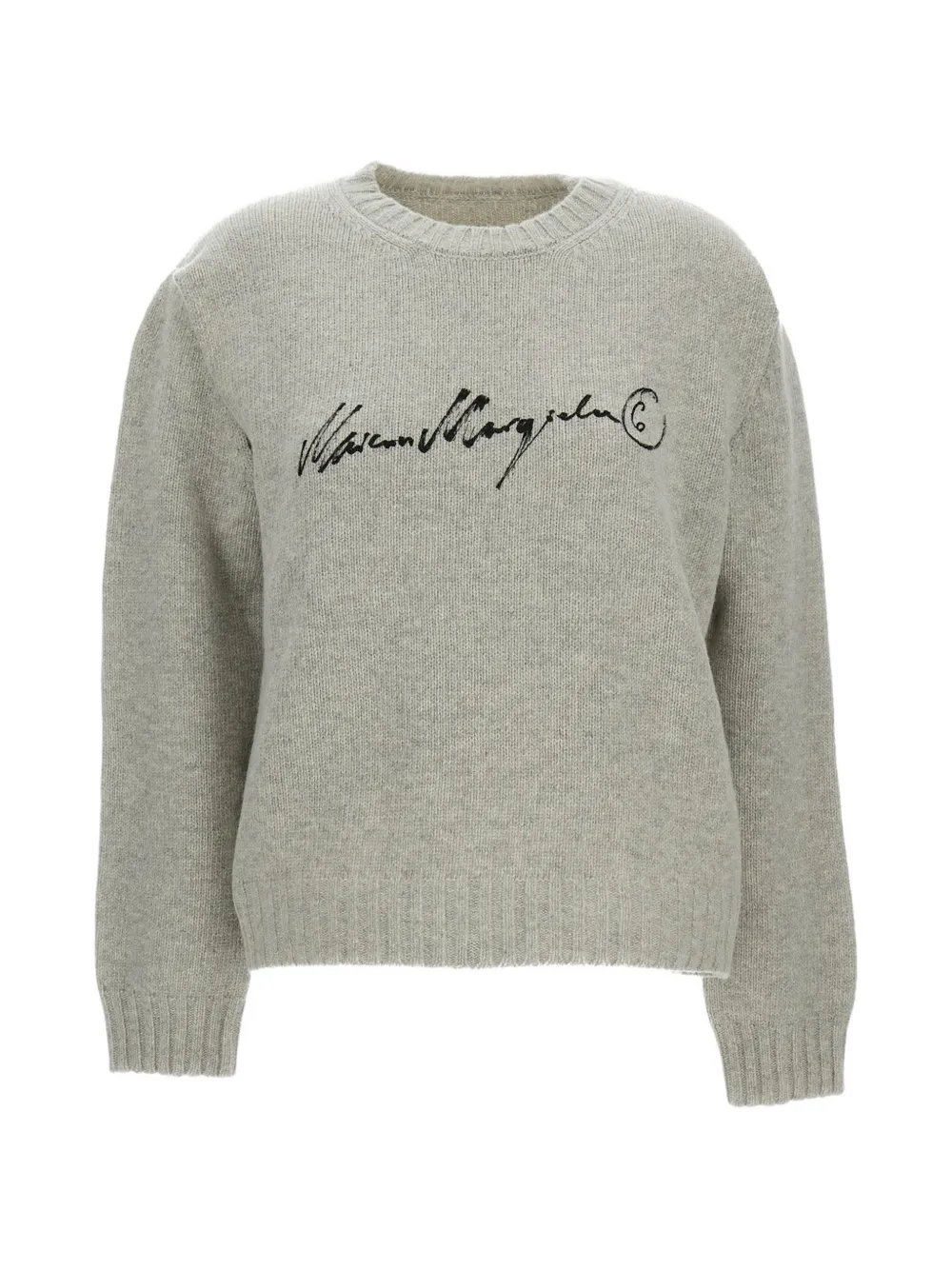 MM6 Maison Margiela logo-print cut-out sweater - Grau