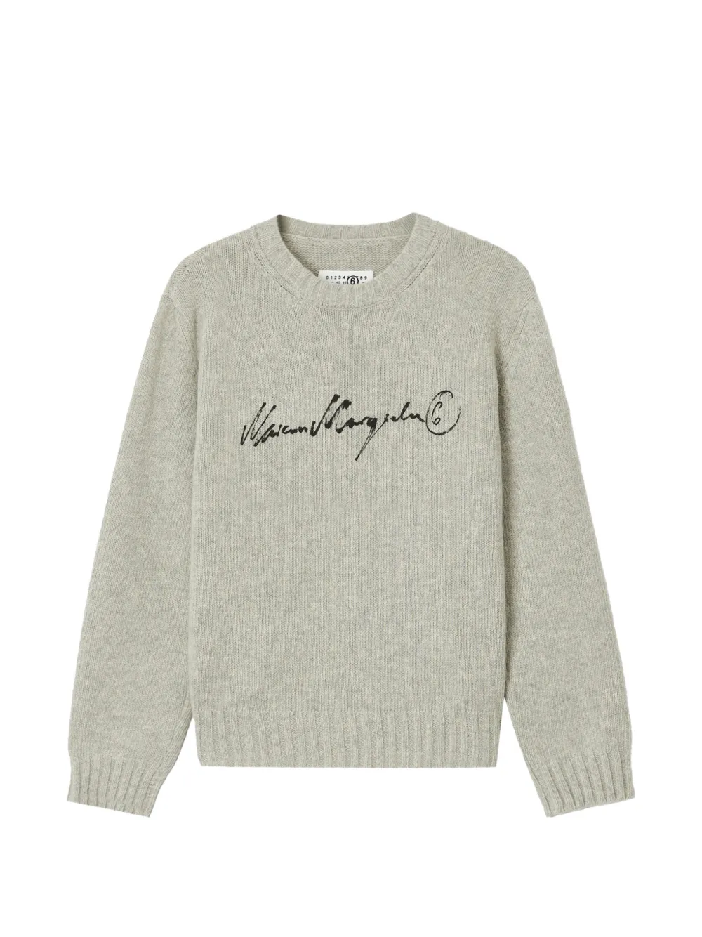 MM6 Maison Margiela logo-print cut-out sweater - Grey