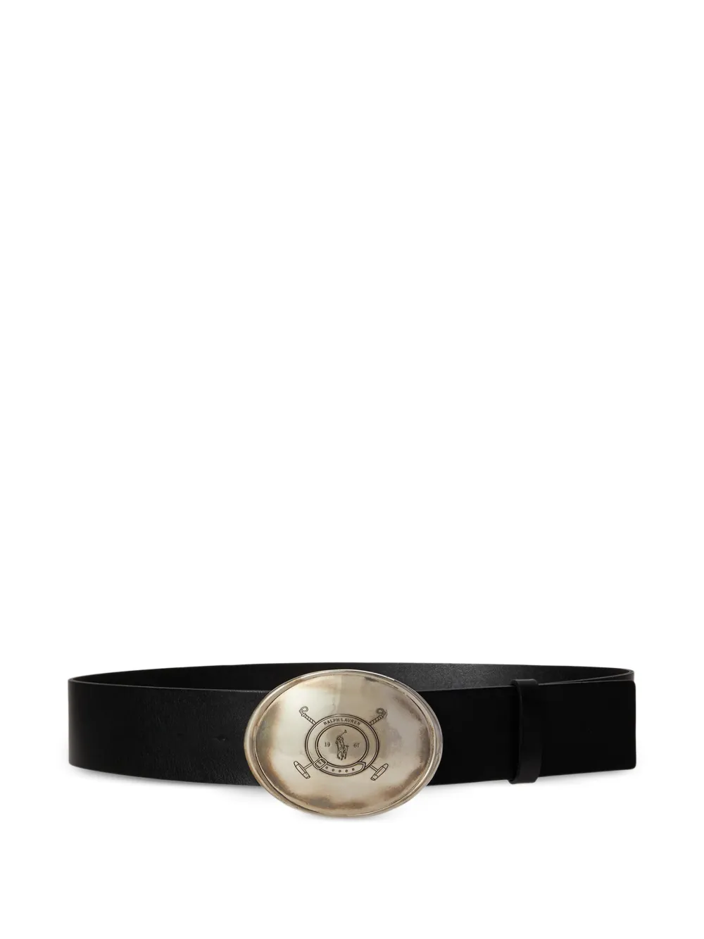 Polo Ralph Lauren Cintura in pelle con placca logo - Nero