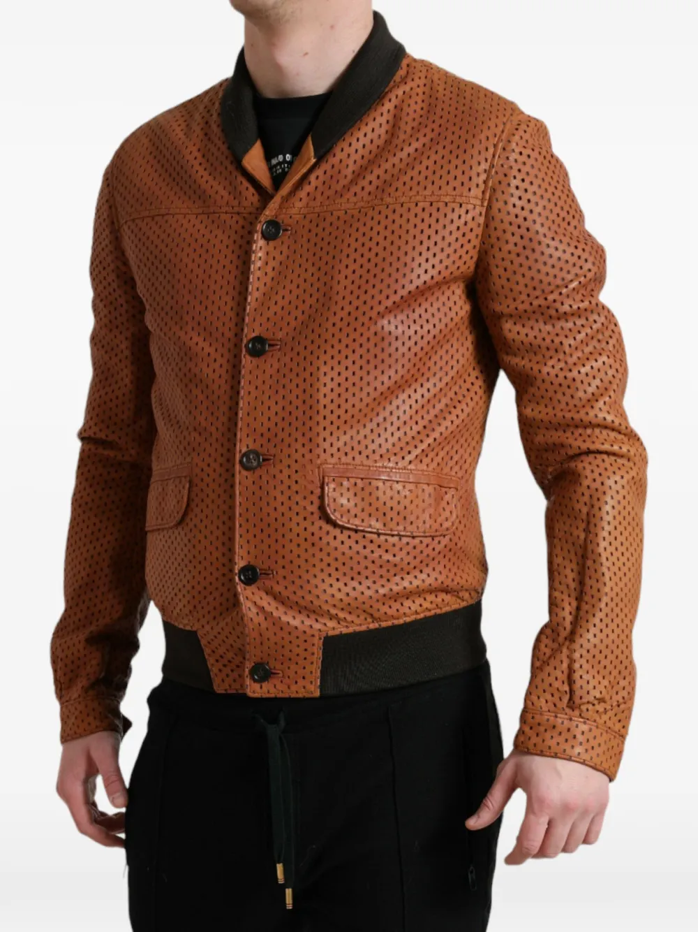 Dolce & Gabbana Leren jack Bruin