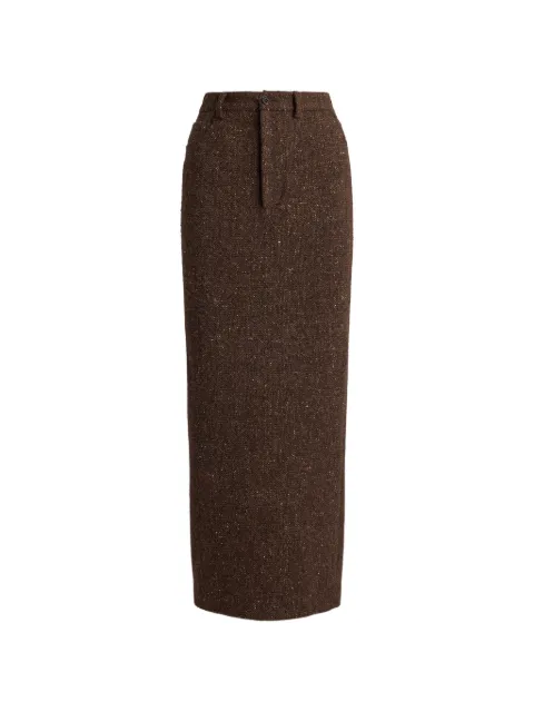 Ralph Lauren Collection falda larga con efecto de tweed y cinco bolsillos