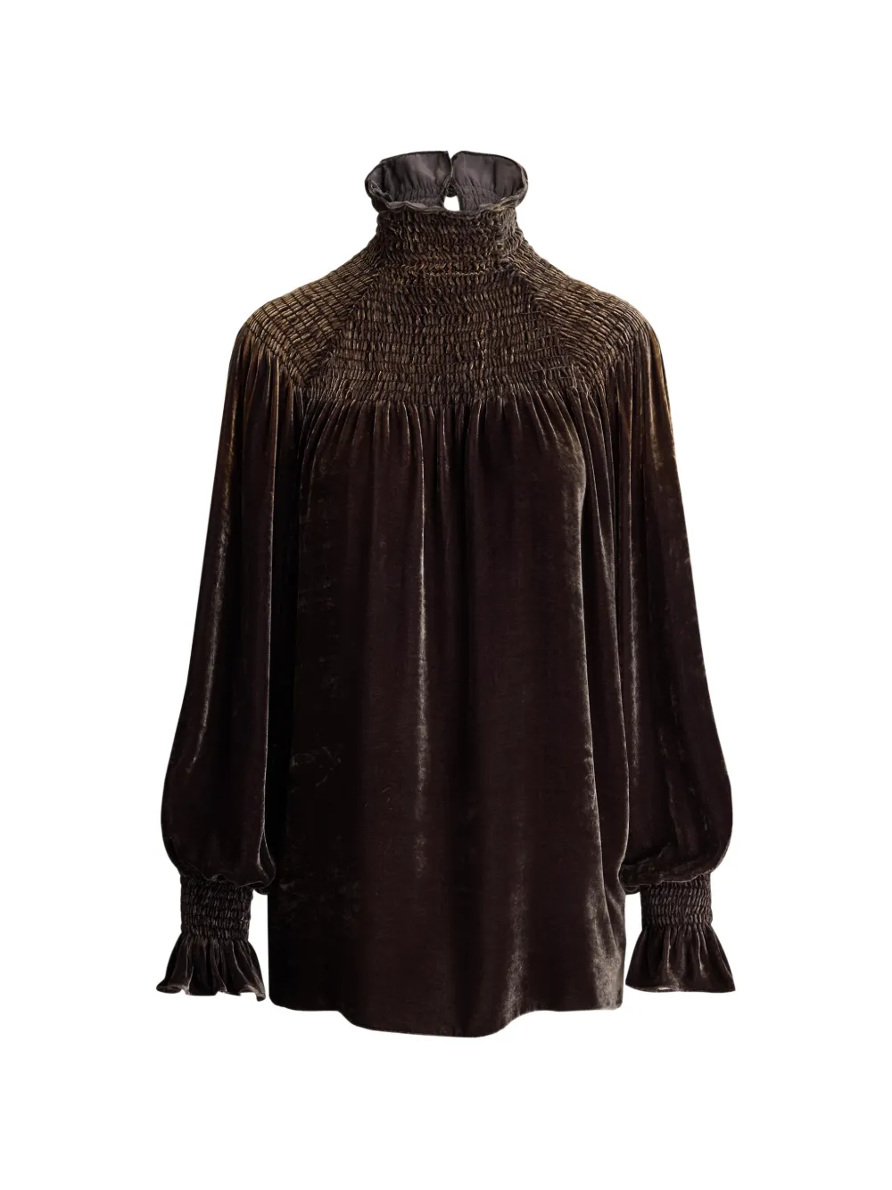 Ralph Lauren Collection Blusa Maddison in velluto - Marrone