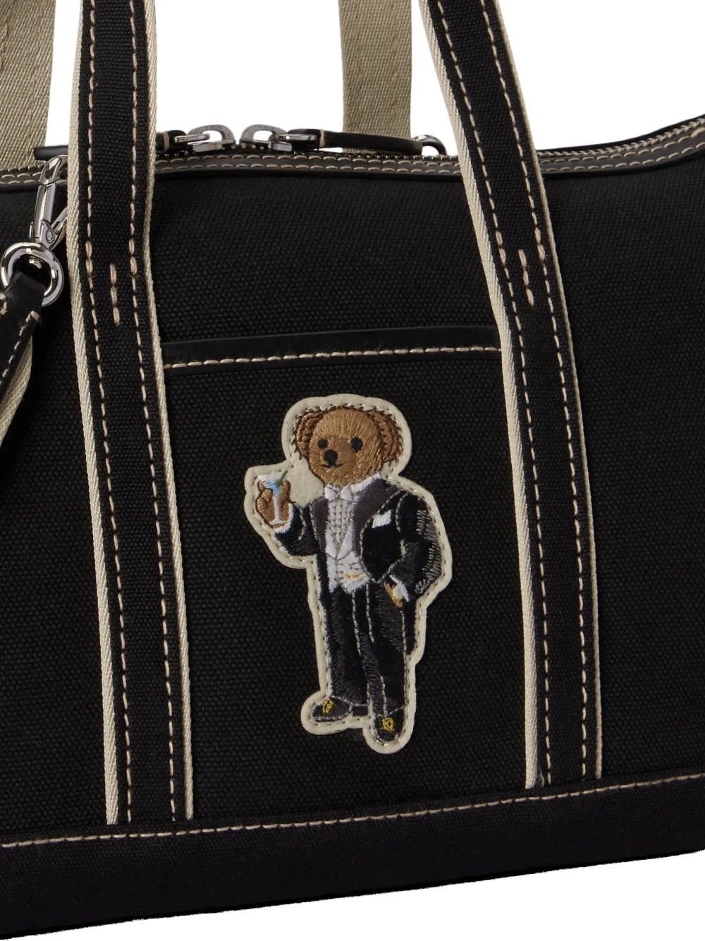 Polo Ralph Lauren Polo Bear canvas shopper Zwart