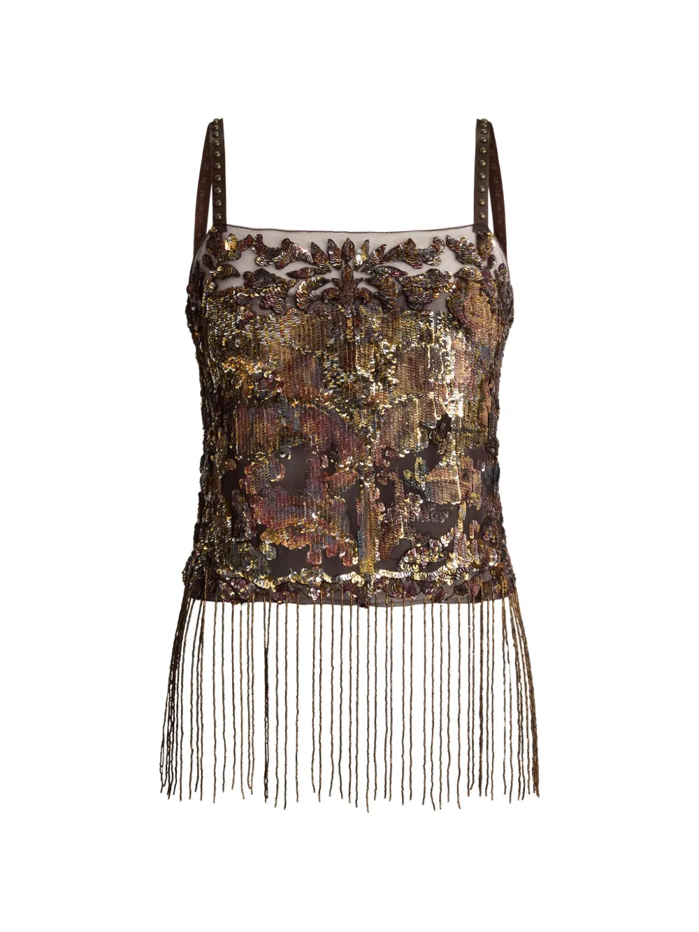 Ralph Lauren Collection Top Sonara con paillettes - Marrone