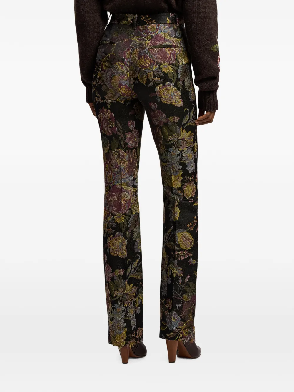 Ralph Lauren Collection Wrigley II broek met bloemen-jacquard Zwart