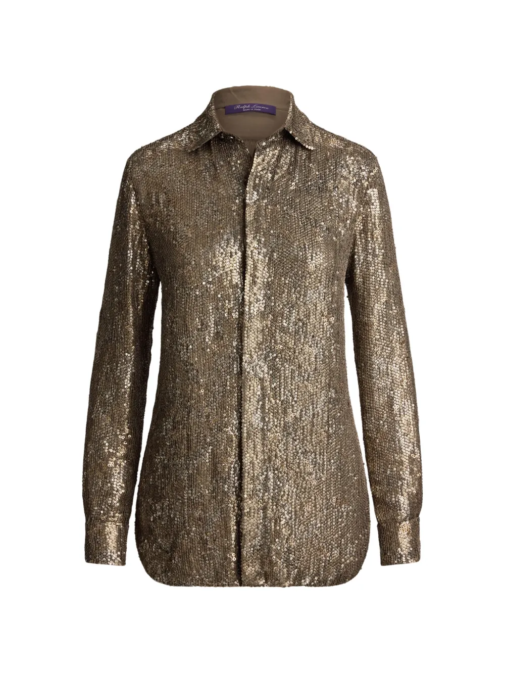 Ralph Lauren Collection Reice Seidenhemd mit Pailletten - Braun
