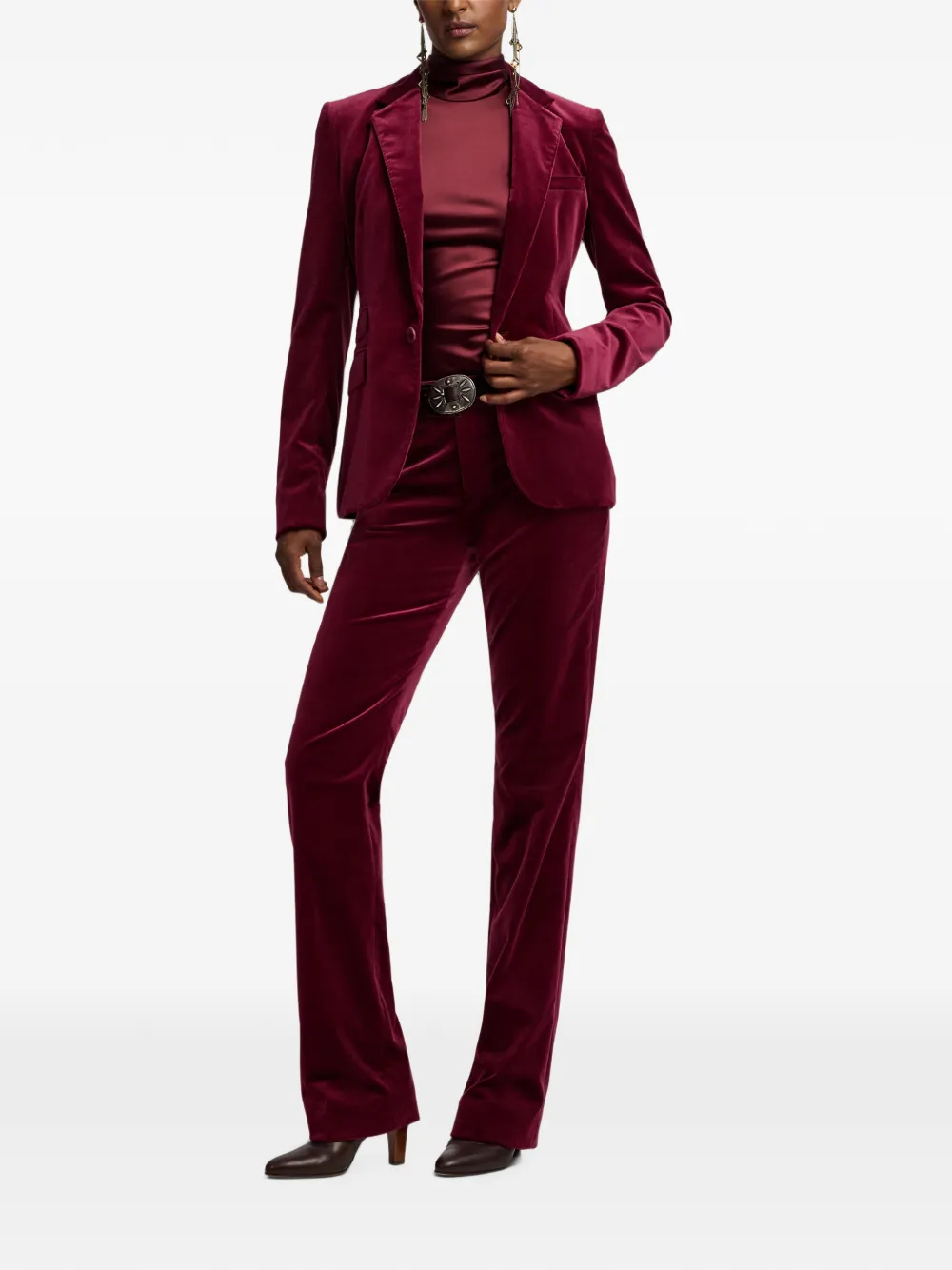 Ralph Lauren Collection Macy fluwelen broek Rood