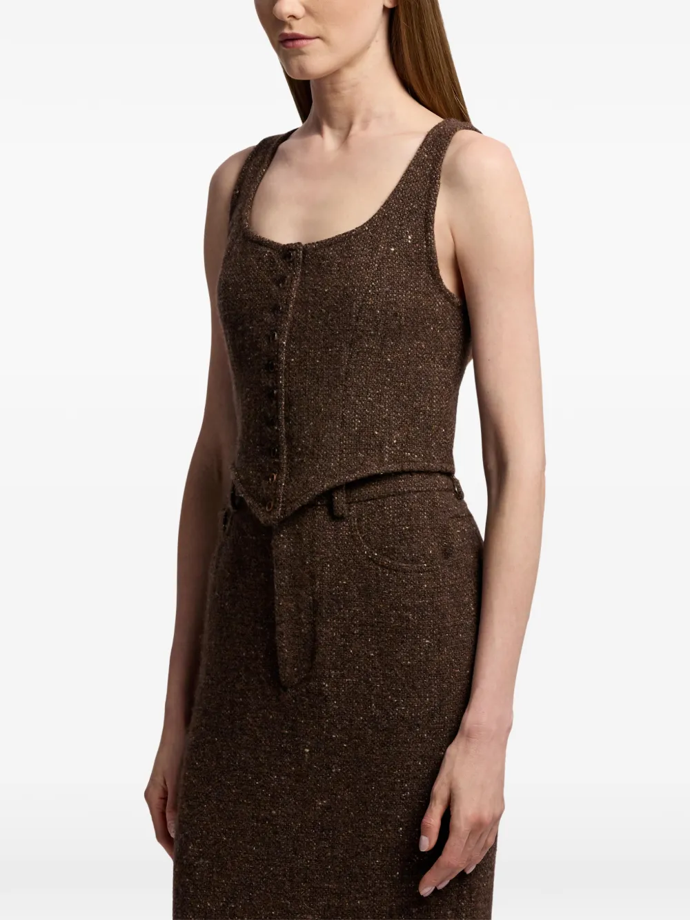 Ralph Lauren Collection Sherry Donegal tweed top Bruin