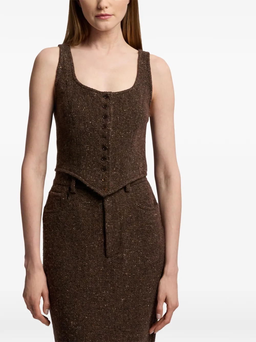 Ralph Lauren Collection Sherry Donegal tweed top Bruin