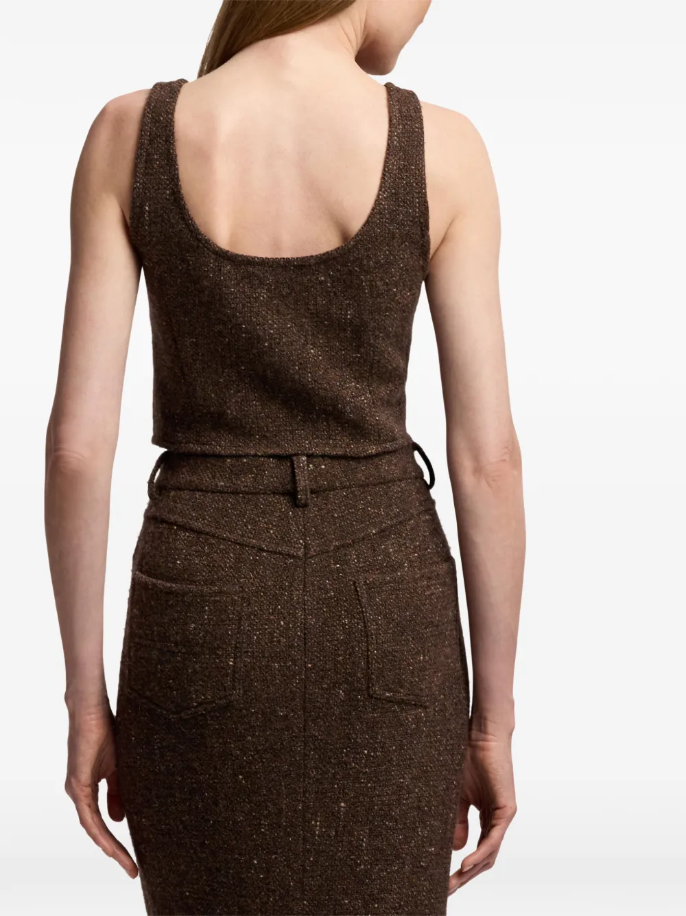 Ralph Lauren Collection Sherry Donegal tweed top Bruin