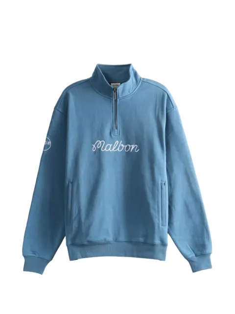 Malbon Golf logo-embroidered quarter-zip sweater
