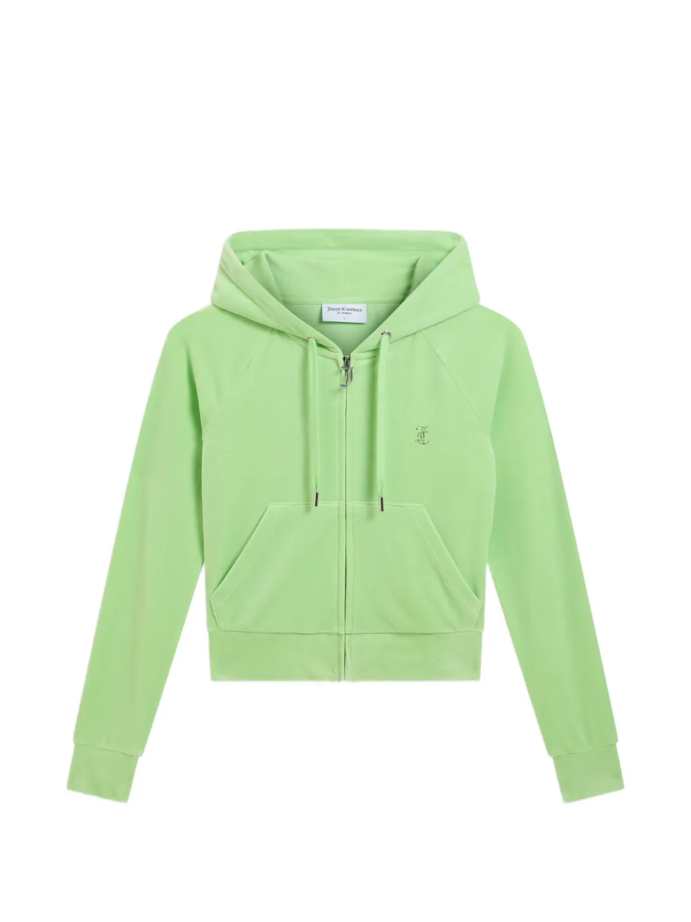 Juicy Couture diamanté velour zip-through hoodie - Verde
