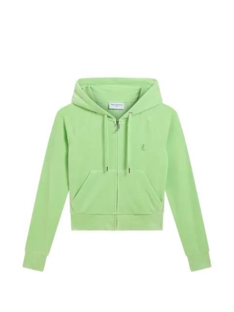 Juicy Couture diamanté velour zip-through hoodie