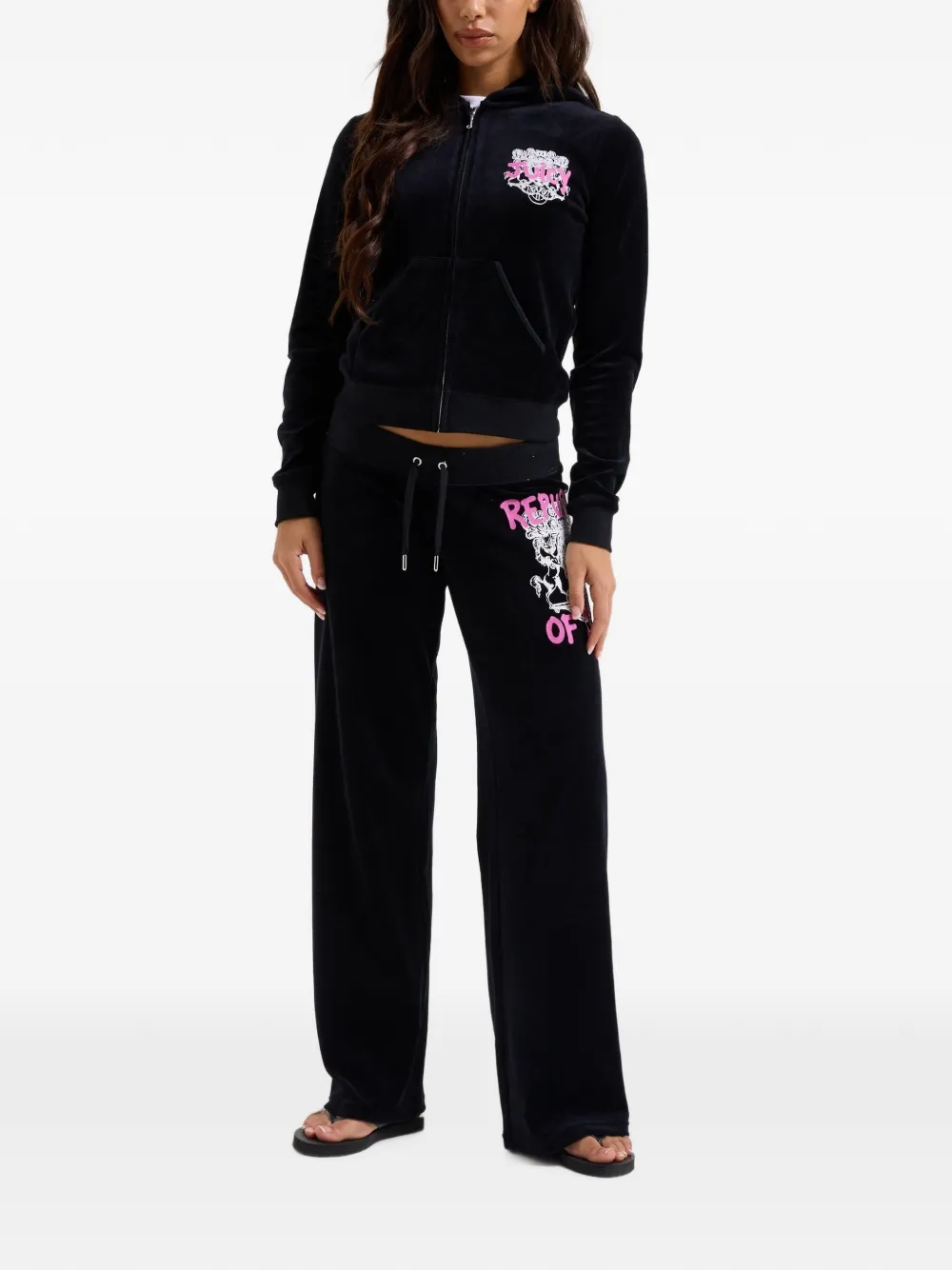 Juicy Couture Hoodie met logoprint Zwart