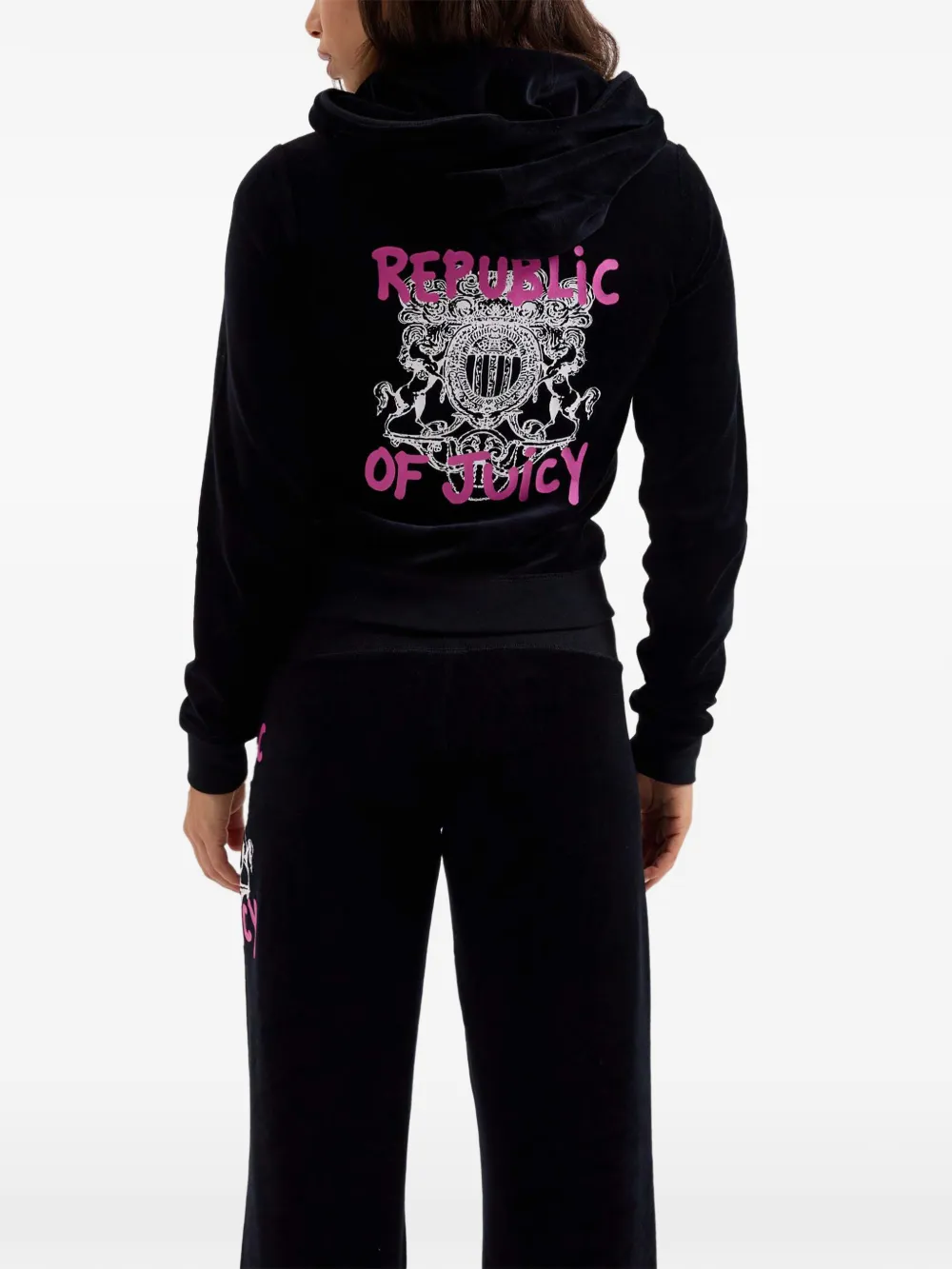 Juicy Couture Hoodie met logoprint Zwart