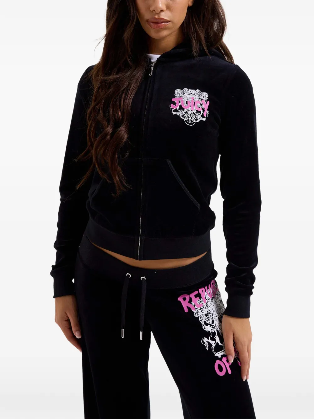 Juicy Couture Hoodie met logoprint Zwart