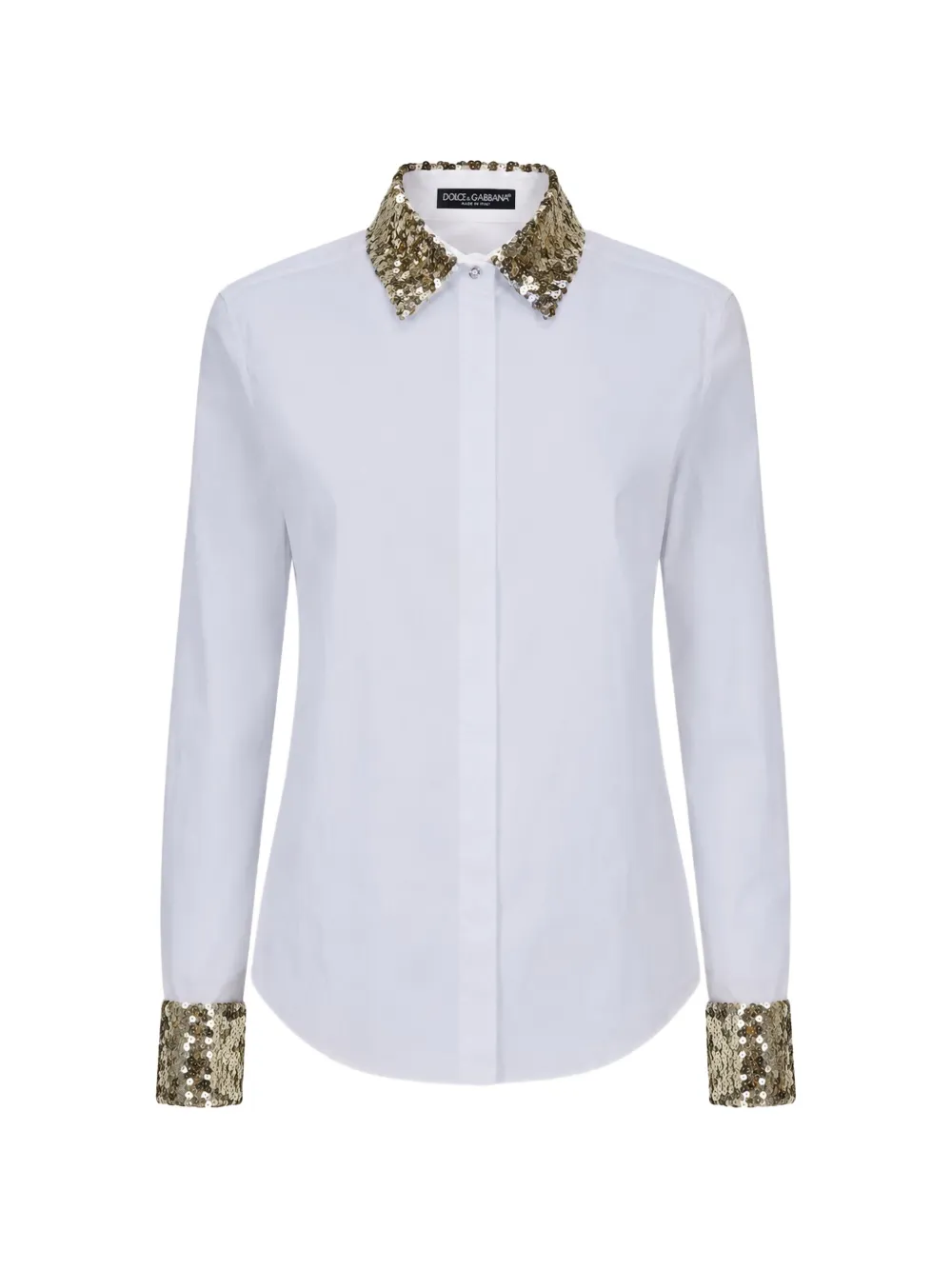 Dolce & Gabbana Hemd mit Pailletten - Weiß