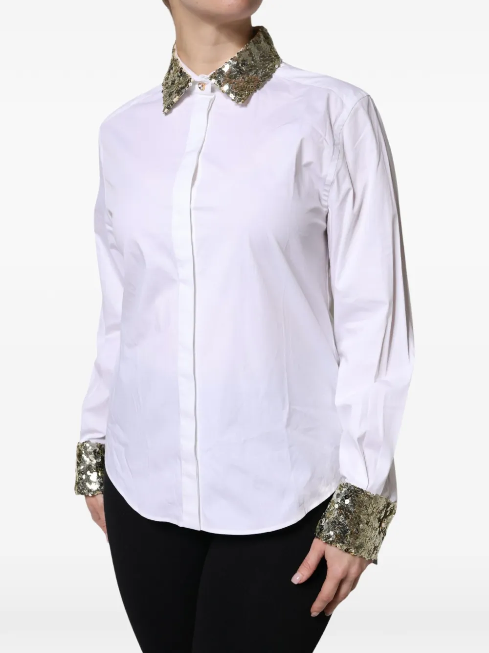 Dolce & Gabbana blouse met pailletten Wit