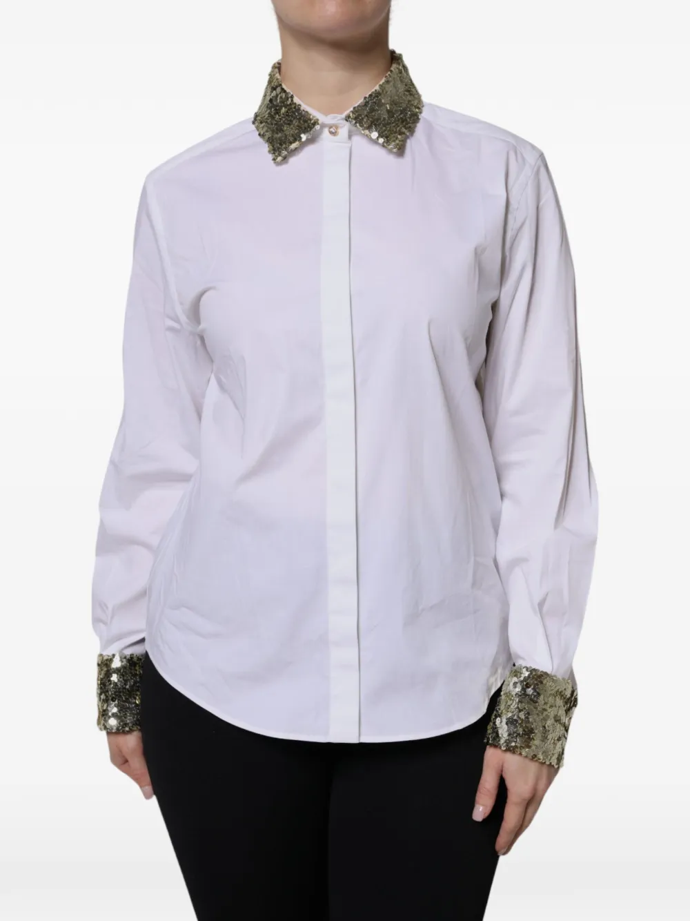Dolce & Gabbana Hemd mit Pailletten - Weiß