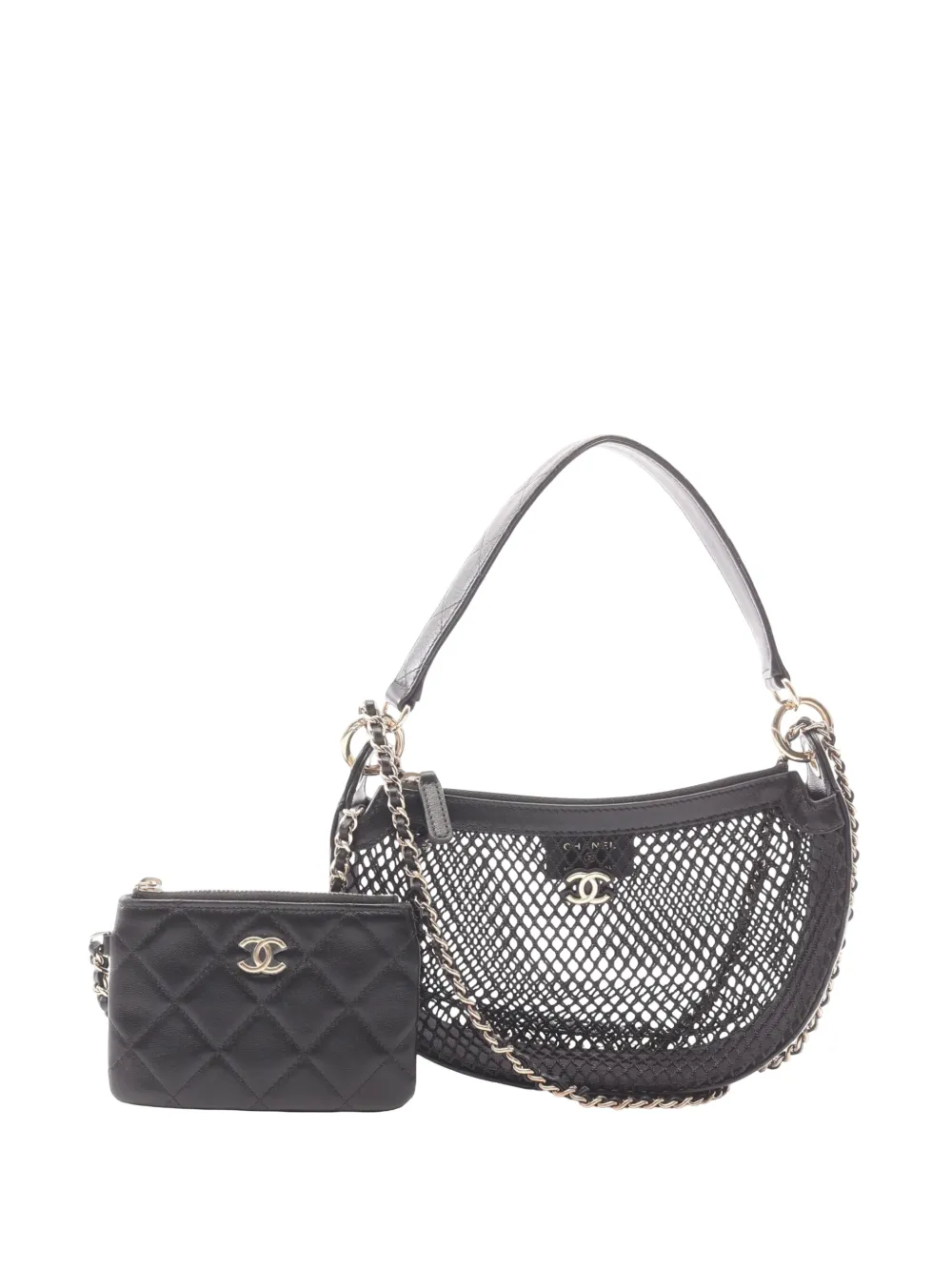 CHANEL Pre-Owned 2021-2026 CC Round Mesh hobo bag - Nero