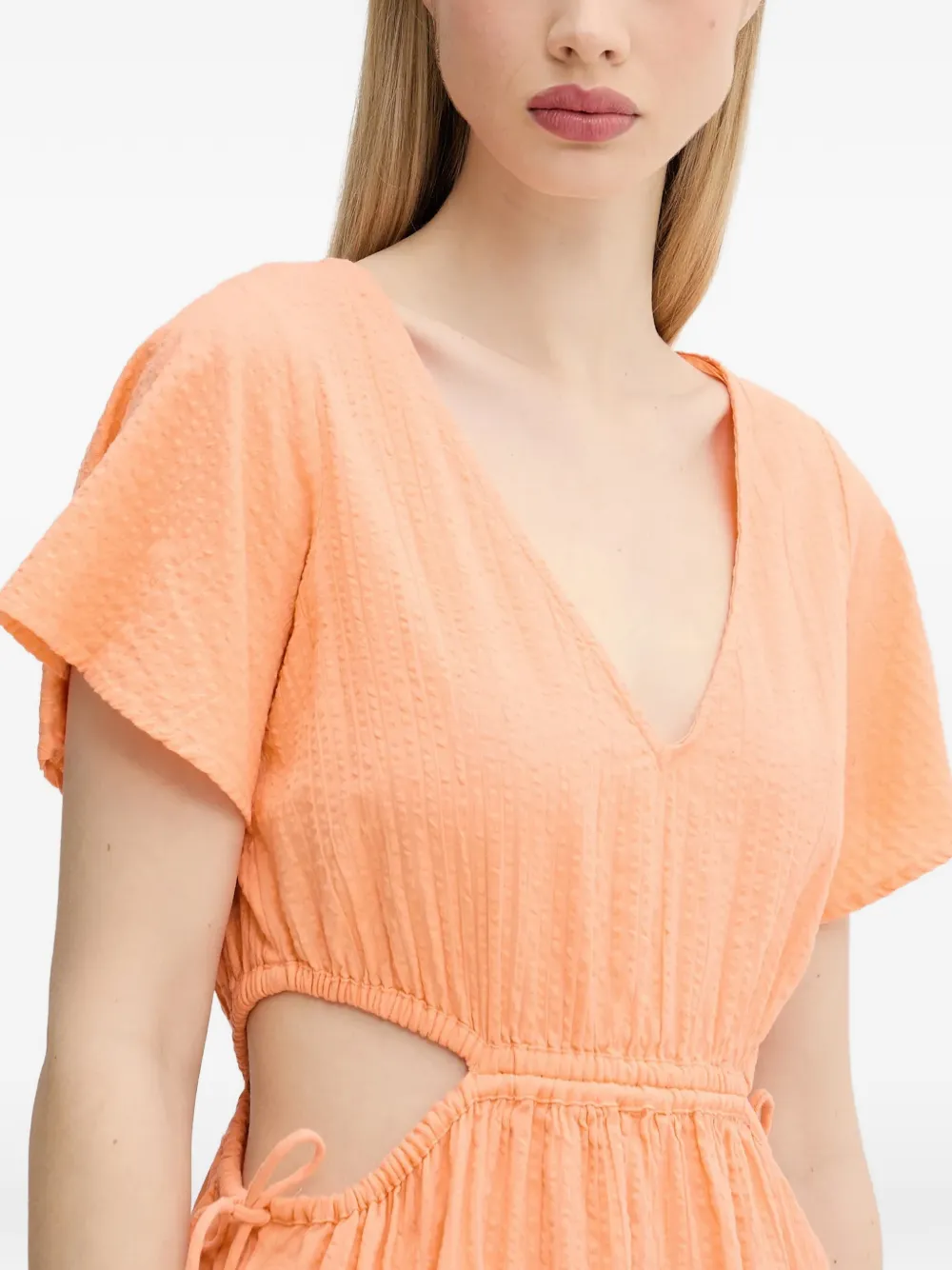 Rip Curl Cala Vadella gelaagde mini-jurk met uitgesneden details Oranje