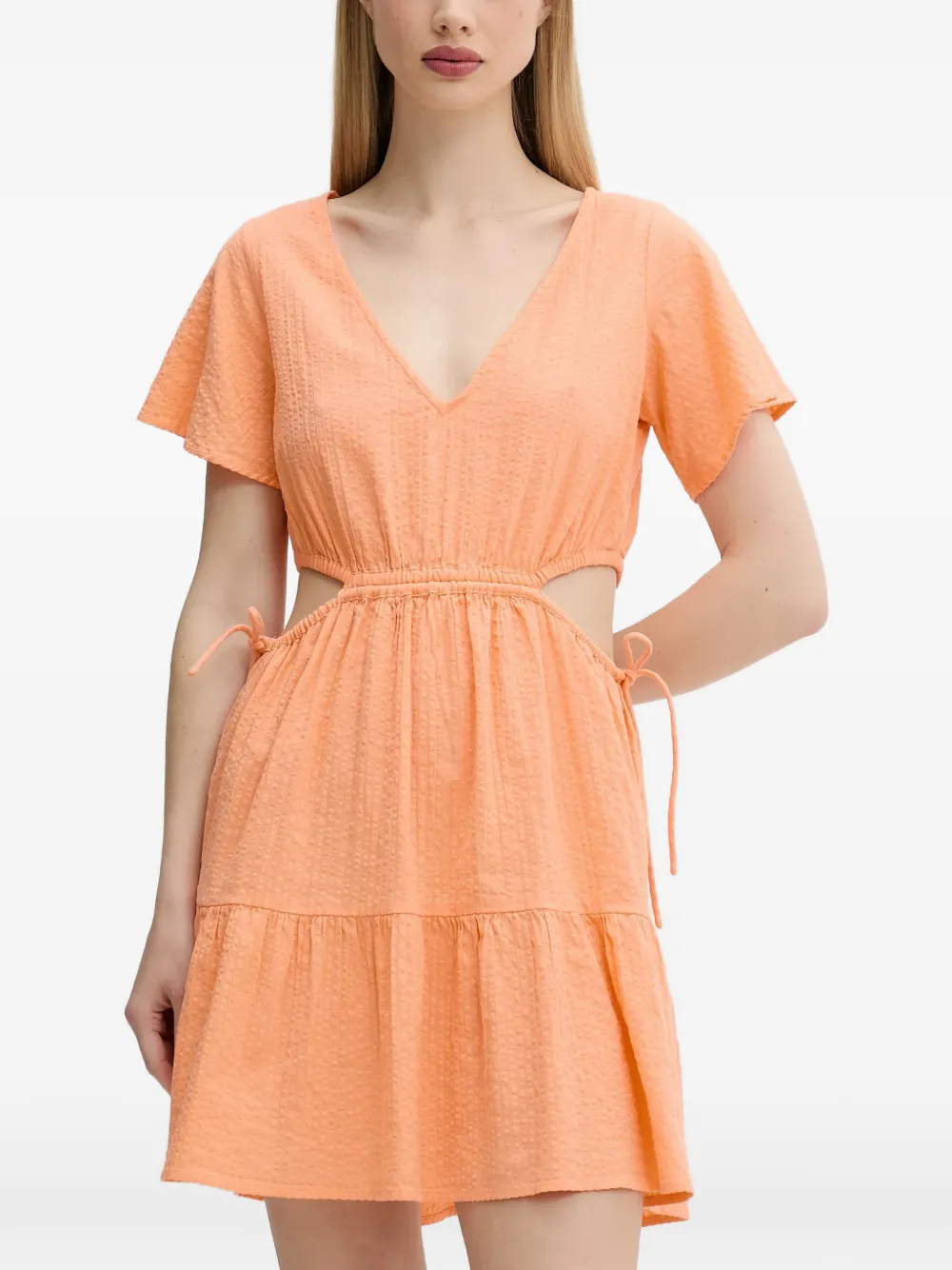 Rip Curl Cala Vadella gelaagde mini-jurk met uitgesneden details Oranje