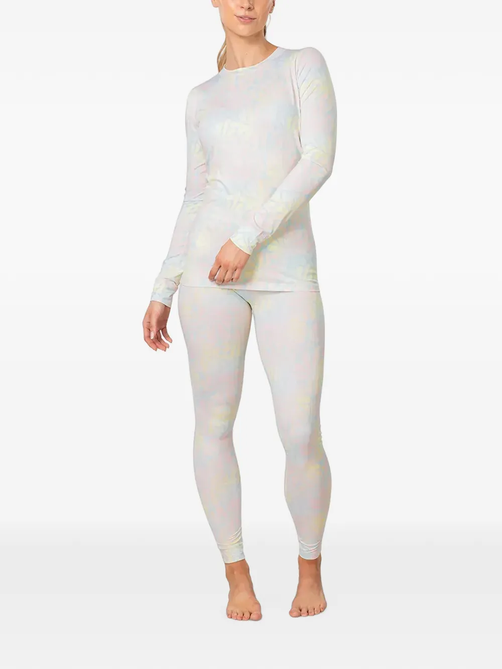Kari Traa Fryd leaf-print long-sleeve base layer - Bianco